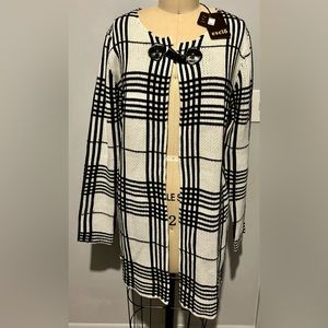 Escio cream & black cardigan Peacoat Sweater Size S